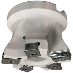 Iscar - 6 Inserts, 80mm Cut Diam, 27mm Arbor Diam, 3mm Max Depth of Cut, Indexable Square-Shoulder Face Mill - 0/90° Lead Angle, 50mm High, HTP LNHT 1006 Insert Compatibility, Through Coolant, Series TangPlunge - Industrial Tool & Supply