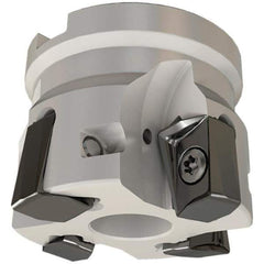 Iscar - 3 Inserts, 2" Cut Diam, 3/4" Arbor Diam, 0.642" Max Depth of Cut, Indexable Square-Shoulder Face Mill - 0/90° Lead Angle, 1.57" High, H490 AN.X 17 Insert Compatibility, Through Coolant, Series Helido - Industrial Tool & Supply