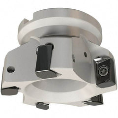 Iscar - 4 Inserts, 63mm Cut Diam, 27mm Arbor Diam, 16.3mm Max Depth of Cut, Indexable Square-Shoulder Face Mill - 0/90° Lead Angle, 50mm High, H490 AN.X 17 Insert Compatibility, Through Coolant, Series Helido - Industrial Tool & Supply