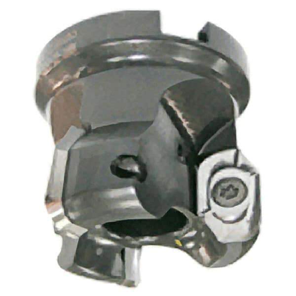 Iscar - 3 Inserts, 50mm Cut Diam, 22mm Arbor Diam, 15.5mm Max Depth of Cut, Indexable Square-Shoulder Face Mill - 0/90° Lead Angle, 45mm High, HM90 APCR 1605 Insert Compatibility, Through Coolant, Series Helialu - Industrial Tool & Supply