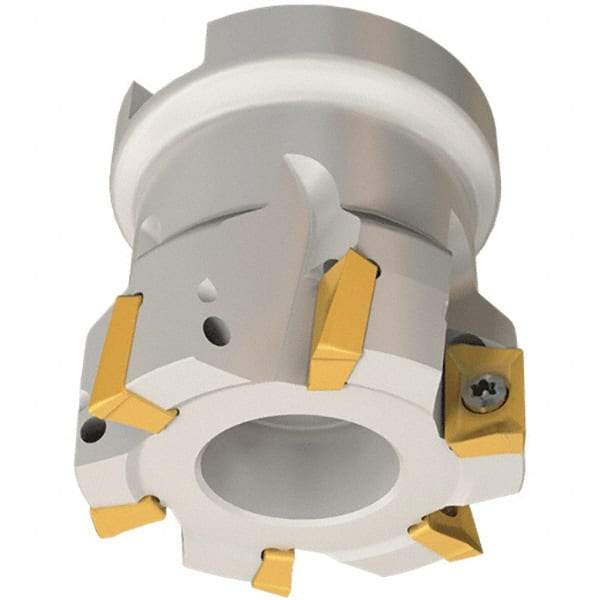 Iscar - 6 Inserts, 50mm Cut Diam, 22mm Arbor Diam, 10mm Max Depth of Cut, Indexable Square-Shoulder Face Mill - 0/90° Lead Angle, 40mm High, AP.. 1003 Insert Compatibility, Series Heli2000 - Industrial Tool & Supply