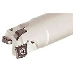 Iscar - 16mm Cut Diam, 4mm Max Depth of Cut, 15mm Shank Diam, 100mm OAL, Indexable Square Shoulder End Mill - CNHT 0703 Inserts, Cylindrical Shank, 90° Lead Angle, Through Coolant, Series IscarMill - Industrial Tool & Supply