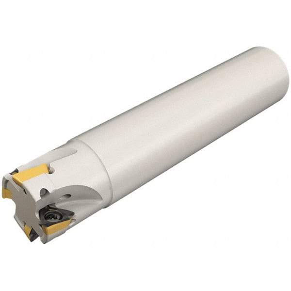 Iscar - 32mm Cut Diam, 8mm Max Depth of Cut, 32mm Shank Diam, 110mm OAL, Indexable Square Shoulder Helical End Mill - HM390 TPKT 1003 Inserts, Weldon Shank, 90° Lead Angle, Through Coolant, Series HeliIQMill - Industrial Tool & Supply