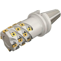 Iscar - 80mm Cut Diam, 128mm Max Depth of Cut, Indexable Square Shoulder End Mill - T490 LN.T 13.. Inserts, BT50 Taper Shank, 90° Lead Angle, Through Coolant, Series Helitang - Industrial Tool & Supply