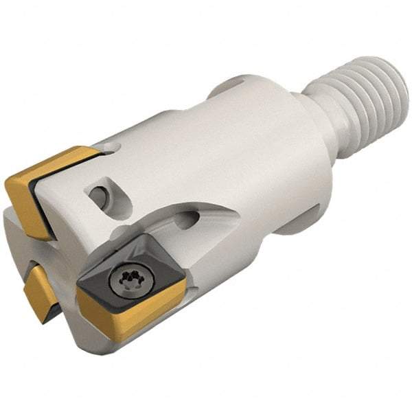 Iscar - 25mm Cut Diam, 8mm Max Depth of Cut, 28mm OAL, Indexable Square Shoulder End Mill - H490 AN.X 09 Inserts, M12 Modular Connection, 90° Lead Angle, Through Coolant, Series FlexFit, Helido - Industrial Tool & Supply