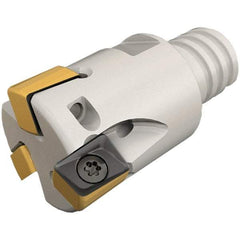 Iscar - 20mm Cut Diam, 8mm Max Depth of Cut, 24mm OAL, Indexable Square Shoulder End Mill - H490 AN.X 09 Inserts, T12 Modular Connection, 90° Lead Angle, Through Coolant, Series Helido, Multimaster - Industrial Tool & Supply