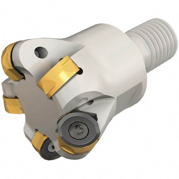 Iscar - 25mm Cut Diam, 8.7mm Max Depth of Cut, 28mm OAL, Indexable Copy End Mill - 2 Inserts, H400 RNHU 1205 Insert, Modular Connection, Through Coolant - Industrial Tool & Supply