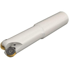 Iscar - 25mm Cut Diam, 8.7mm Max Depth of Cut, 25mm Shank Diam, 120mm OAL, Indexable Copy End Mill - 2 Inserts, H400 RNHU 1205 Insert, Cylindrical Shank, Through Coolant - Industrial Tool & Supply