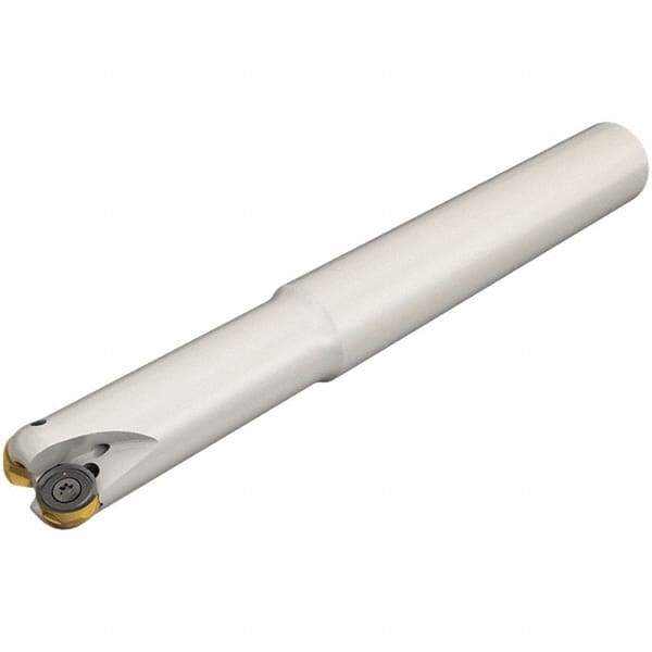 Iscar - 32mm Cut Diam, 7.5mm Max Depth of Cut, 32mm Shank Diam, 120mm OAL, Indexable Copy End Mill - 5 Inserts, H400 RNHU 1004 Insert, Cylindrical Shank, Through Coolant - Industrial Tool & Supply