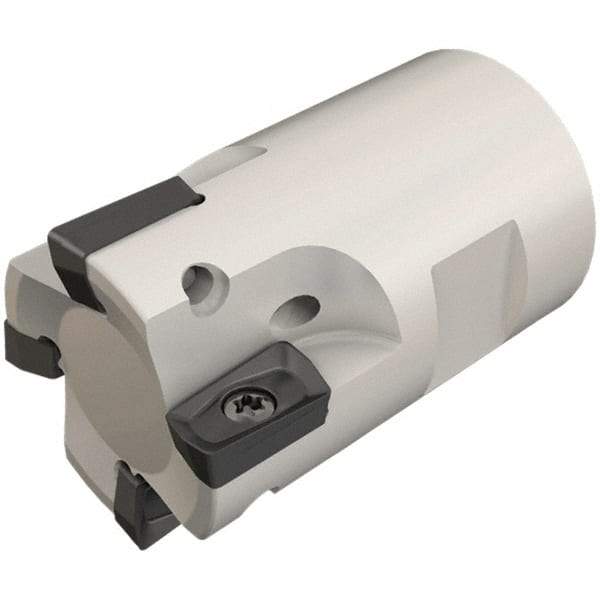 Iscar - 20mm Cut Diam, 7.7mm Max Depth of Cut, 31mm OAL, Indexable Square Shoulder End Mill - HP ANKT 0702.. Inserts, T12 Modular Connection, Through Coolant, Series Heliplus, Shankmaster - Industrial Tool & Supply