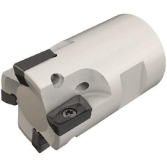 Iscar - 20mm Cut Diam, 7.7mm Max Depth of Cut, 31mm OAL, Indexable Square Shoulder End Mill - HP ANKT 0702.. Inserts, T12 Modular Connection, Through Coolant, Series Heliplus, Shankmaster - Industrial Tool & Supply