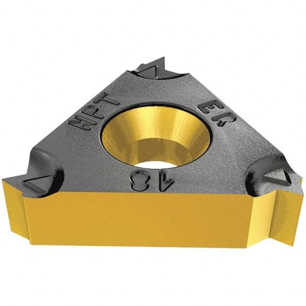 Iscar - 16ER External Right Hand 14 NPT Laydown Threading Insert - Grade IC228, TiCN/TiN Coated Carbide, 9.53mm Inscribed Circle - Industrial Tool & Supply