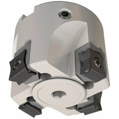Iscar - 10 Inserts, 100mm Cut Diam, 32mm Arbor Diam, 5mm Max Depth of Cut, Indexable Square-Shoulder Face Mill - 0/90° Lead Angle, 55mm High, LN.. 11.. Insert Compatibility, Through Coolant, Series Heli2000 - Industrial Tool & Supply