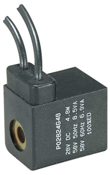 Parker - 12 DC Volt, Class F, Solenoid Coil - 5.5 Watt, IP 65 Enclosure, Use with Parker B Series Viking Valve - Industrial Tool & Supply