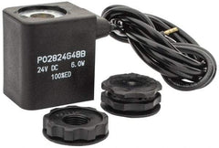 Parker - 24 DC Volt, Class F, Solenoid Coil - 6.0 Watt, IP 65 Enclosure, Use with Parker B Series Viking Valve - Industrial Tool & Supply