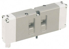 Parker - Double Solenoid 3 Position, Aluminum Solenoid Valve - Pressure Center Open, 145 Max PSI, Buna-N Seal - Industrial Tool & Supply