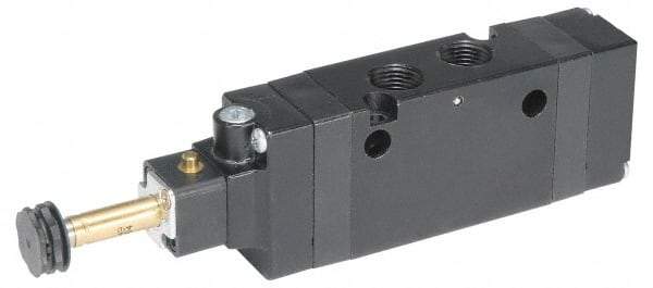 Parker - 3/8" NPT Port, Single Solenoid, 3 Way, Valveless Coil, Aluminum Solenoid Valve - Normally Closed, 145 Max PSI, Buna-N Seal - Industrial Tool & Supply