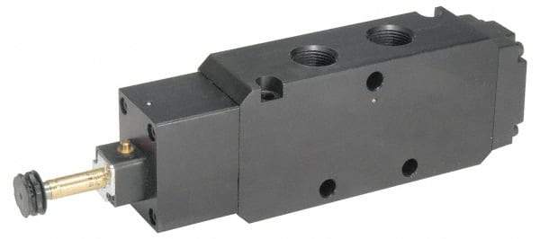 Parker - 1/2" NPT Port, Single Solenoid, 2 Position Valveless Coil, Aluminum Solenoid Valve - Normally Open Through Ports 1 & 2, 145 Max PSI, Buna-N Seal - Industrial Tool & Supply