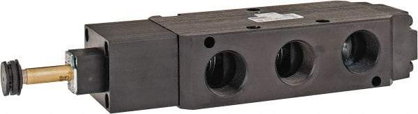 Parker - 3/4" NPT Port, Single Solenoid, 2 Position Valveless Coil, Aluminum Solenoid Valve - Normally Open Through Ports 1 & 2, 145 Max PSI, Buna-N Seal - Industrial Tool & Supply