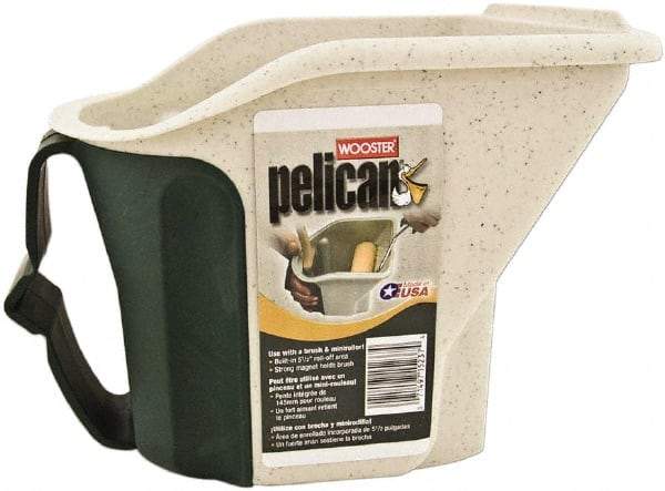 Wooster Brush - 1 Qt, 6-1/2" High, Polypropylene Square Off White Single Pail with Pour Spout - Handle Included, 8-1/2" Top Length x 7" Top Width - Industrial Tool & Supply