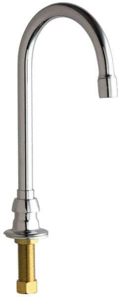 Chicago Faucets - Deck Mounted Bathroom Faucet - Single Supply For Tempered Water, No Drain, Gooseneck Spout - Industrial Tool & Supply