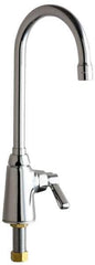 Chicago Faucets - Deck Mount, Bar and Hospitality Faucet without Spray - One Handle, Lever Handle, Gooseneck Spout - Industrial Tool & Supply