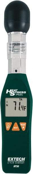Extech - 32 to 122°F, 0 to 100% Humidity Range, Heat Stress WBGT Meter - 3% Relative Humidity Accuracy - Industrial Tool & Supply