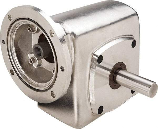 Boston Gear - 2.06 Centerline Distance, 60:1, 29 RPM Output, 0.55 Input Horsepower, 826 Lbs. Max Torque, Speed Reducer - Part No. SSF72160KB5JS, Single Shaft Right, 5/8" Bore, 4.34" High, 56C NEMA - Industrial Tool & Supply