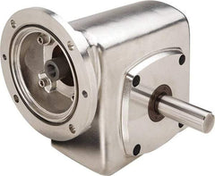 Boston Gear - 1-3/4 Centerline Distance, 60:1, 29 RPM Output, 0.35 Input Horsepower, 527 Lbs. Max Torque, Speed Reducer - Part No. SSF71860KB5JS, Single Shaft Right, 5/8" Bore, 3.81" High, 56C NEMA - Industrial Tool & Supply