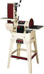 Jet - 48 Inch Long x 6 Inch Wide Belt, 12 Inch Diameter, Horizontal and Vertical Combination Sanding Machine - 2,500 Ft./min Belt Speed, 1-1/2 HP, Single Phase - Industrial Tool & Supply