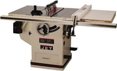 Jet - 10" Blade Diam, 5/8" Arbor Diam, 1 Phase Table Saw - 5 hp, 65" Wide x 36" Deep x 38" High, 230 Volt, 3" Cutting Depth - Industrial Tool & Supply