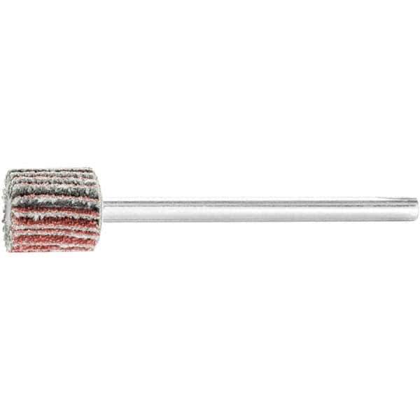 PFERD - 3/8" Diam x 3/8" Face Width, Aluminum Oxide Coated Mounted Flap Wheel - 1/8" Shank Mount, 80 Grit, 75,000 Max RPM - Industrial Tool & Supply