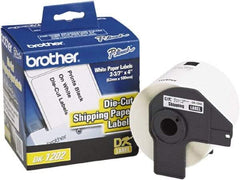 Brother - 3.91" Wide x 2-13/32" Long, White Paper Shipping Label - For Label Maker - Industrial Tool & Supply