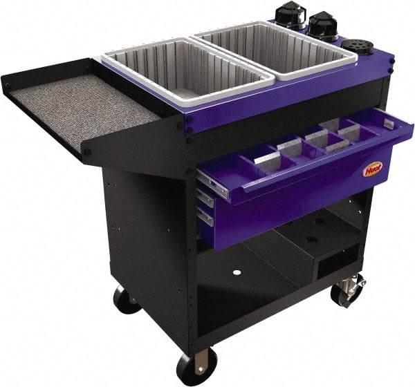 Huot - 18" Wide x 35-1/4" High x 41" Deep, 2 Drawer Tool Cart - 1,000 Lb Capacity, Blue - Industrial Tool & Supply