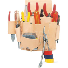 Tool Pouches & Holsters; Holder Type: Tool Pouch; Tool Type: Electrician's; Material: Leather; Color: Brown; Number of Pockets: 8.000; Minimum Order Quantity: Leather; Mat: Leather; Material: Leather