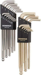 Bondhus - 22 Piece L-Key Combo Hex Key Set - Hex Range 0.05 to 3/8" - Industrial Tool & Supply