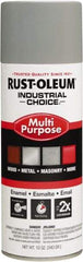 Rust-Oleum - ANSI 61 Light Gray, Gloss, Enamel Spray Paint - 15 to 25 Sq Ft per Can, 12 oz Container, Use on Multipurpose - Industrial Tool & Supply