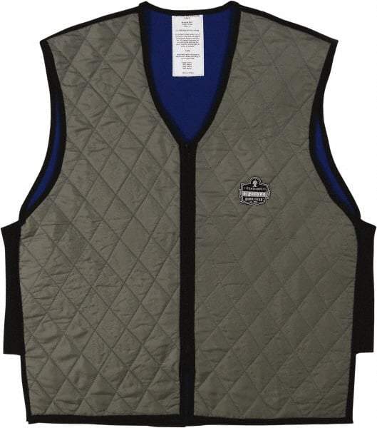 Ergodyne - Size 3XL, Gray Cooling Vest - 50 to 54" Chest, Zipper Front, Nylon - Industrial Tool & Supply