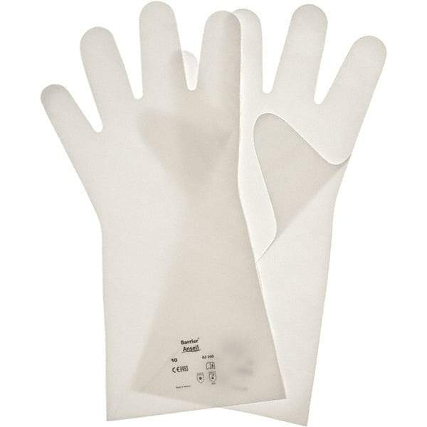 Ansell - 2.5 mil Thick, Chemical Resistant Gloves - White - Industrial Tool & Supply