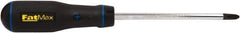 Stanley - #3, 11" OAL, Standard Phillips Screwdriver - 6" Blade Length, Round Shank, Ergonomic Handle - Industrial Tool & Supply
