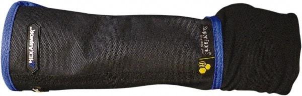 HexArmor - Size XL, Gray/Black SuperFabric Arm Guard Sleeve - 13-1/4" Long Sleeve, Cut Resistance Level 5, Snaps at Wrist, Made with Thumb Hole - Industrial Tool & Supply