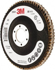 3M - Flap Disc - Cloth Backing, Arbor Attaching System - Industrial Tool & Supply