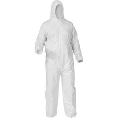 KleenGuard - Size M Polypropylene General Purpose Coveralls - White, Zipper Closure, Elastic Cuffs, Elastic Ankles, Serged Seams - Industrial Tool & Supply
