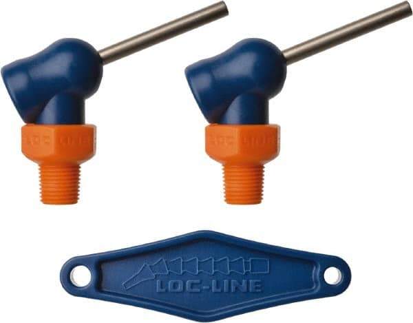 Loc-Line - 1/8" Hose Inside Diam x 1/16" Nozzle Diam, High-Pressure Coolant Hose Nozzle - NPT, for Use with Loc-Line Modular Hose System, 2 Pieces - Industrial Tool & Supply