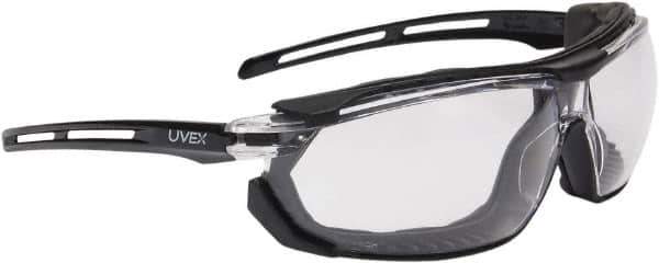 Uvex - Size Universal, Clear Anti-Fog Lens, Hybrid Safety Glasses/Goggles - Indirect Vent, Black Polycarbonate Frame - Industrial Tool & Supply