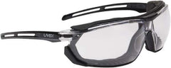 Uvex - Size Universal, Clear Anti-Fog Lens, Hybrid Safety Glasses/Goggles - Indirect Vent, Black Polycarbonate Frame - Industrial Tool & Supply