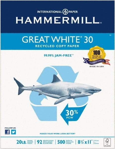 Hammermill - White Copy Paper - Use with Laser Printers, Copiers, Plain Paper Fax Machines - Industrial Tool & Supply