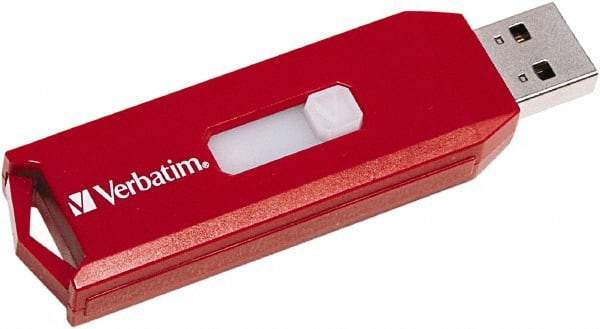 Verbatim - 4GB Red Flash Drive - Use with Windows Vista, 7 - Industrial Tool & Supply