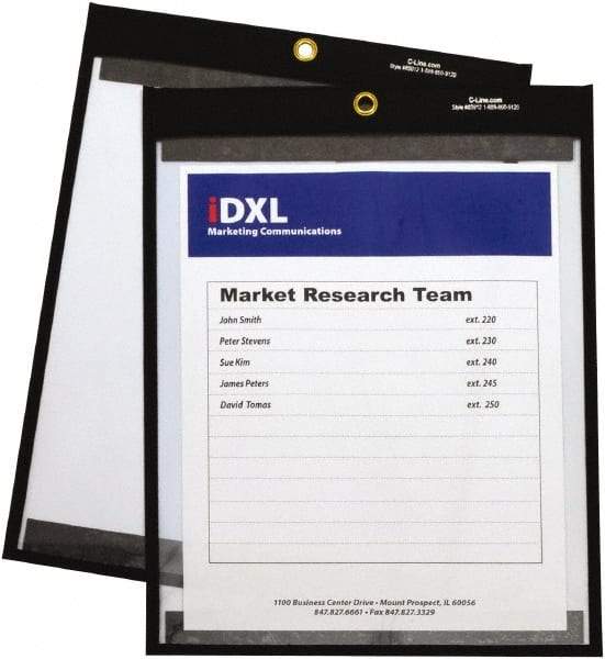 C-LINE - 25 Piece Black/Clear Shop Ticket Holder - 12" High x 9" Wide - Industrial Tool & Supply