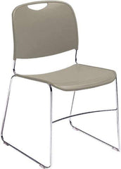 NPS - Polypropylene Grey Stacking Chair - Chrome Frame, 17" Wide x 22-1/2" Deep x 31" High - Industrial Tool & Supply